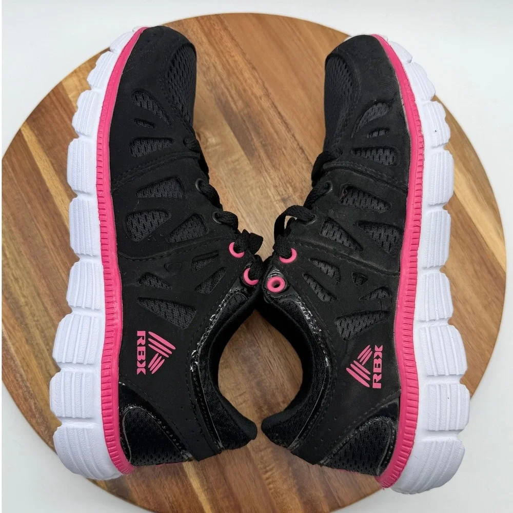 RBX Live Life Active Women's 7 1/2 Running Shoes Black‎ Pink Sneakers 1027